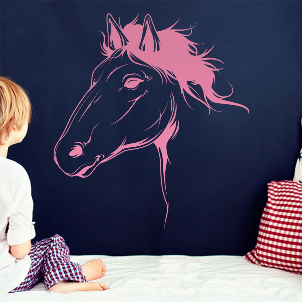 KIWISTAR Pferd Hengst Linien Wandtattoo in 6 Größen - Wandaufkleber Wall Sticker - Dekoration, Küche, Wohnzimmer, Schlafzimmer, Badezimmer