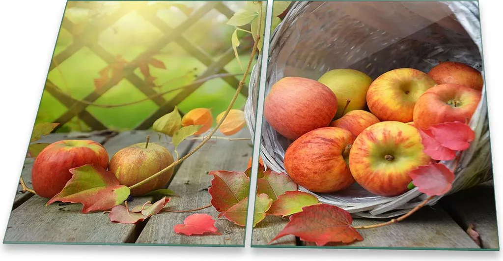 Copertura Piano Cottura Vetro Rosso Mela 2 Pezzi 40x52 Design Moderno