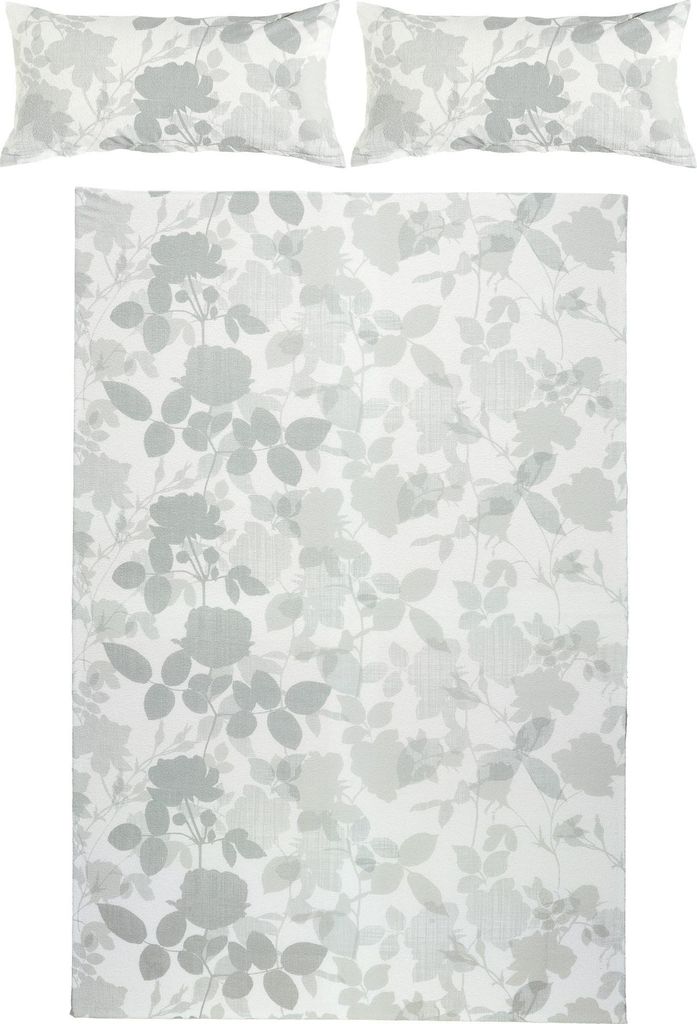 Erwin Müller Bettwäsche hellgrau-weiß 1x 200x220 cm + 2x 40x80 cm