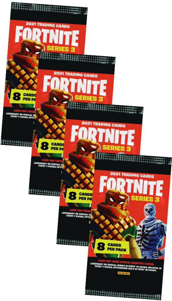 Panini Fortnite Karten Serie 3 (2022) - Fortnite Trading Cards Sammelkarten - 4 Booster