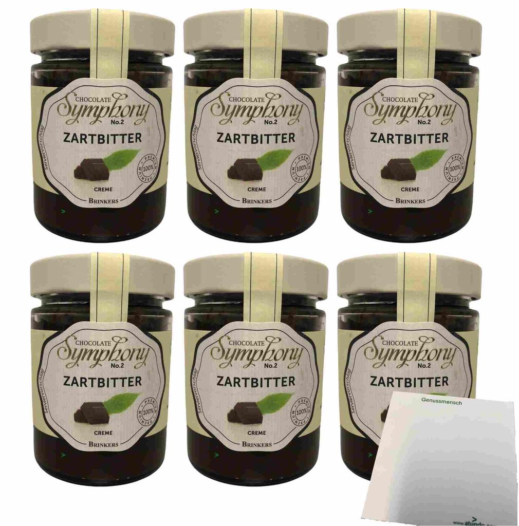 Brinkers Chocolate Symphony No 2 Dunkle Schokolade 6er Pack (6x270g Glas) + usy Block