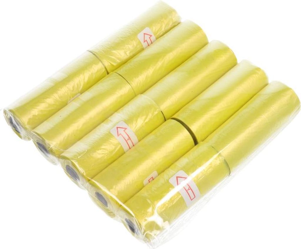 Plastic bags passend für dog excrement 10 rolls yellow