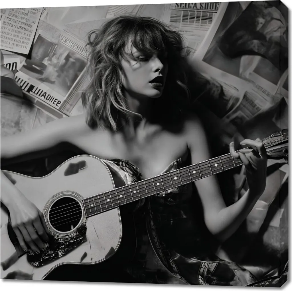 Image Jeune Guitariste 90 x 90 cm en Toile Premium Finition Artistique