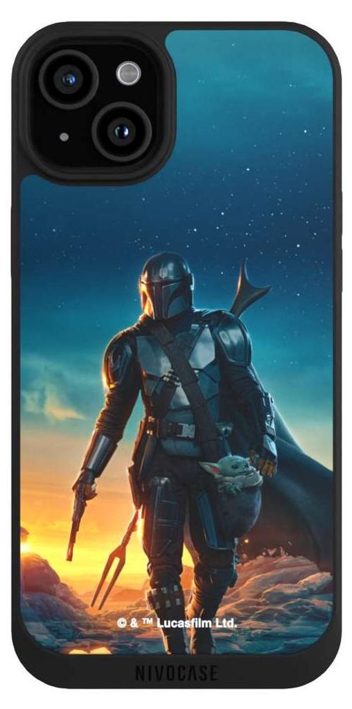 NIVOCASE Handyhülle für Apple iPhone 15 Plus Hülle NIVOpure Case Schwarz Sonnenuntergang Star Wars The Mandalorian