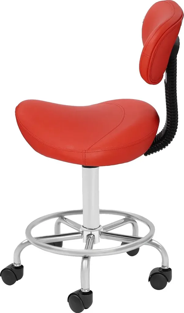 Sgabello Rosso Design Ergonomico 360° | Mobilità e Stile Tech