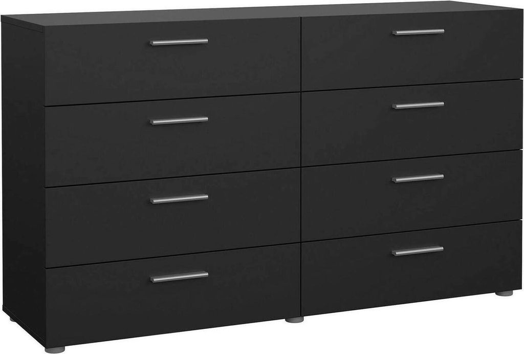 Kommode Phethai, Wohnzimmerbuffet, Wohnzimmer-Sideboard, Moderne Küchen-Speisekammer, 140x40 h82 cm, Schwarz