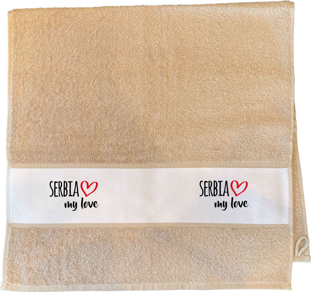 Huuraa Handtuch Serbia my love 50x100cm Sand Baumwolle Handtuch Geschenkidee