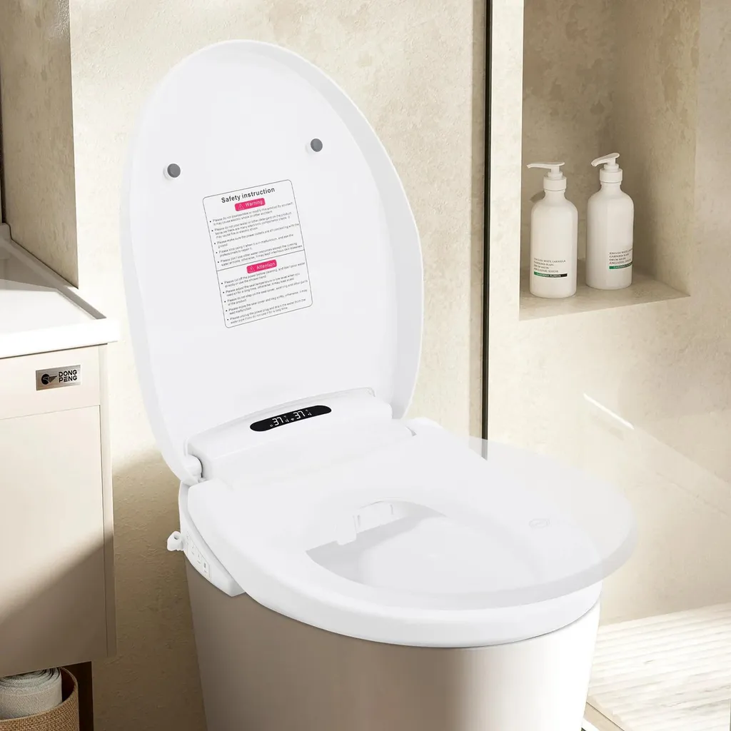 Siège de WC Bidet Électrique Allongé - Chauffant avec Télécommande Blanc - 7