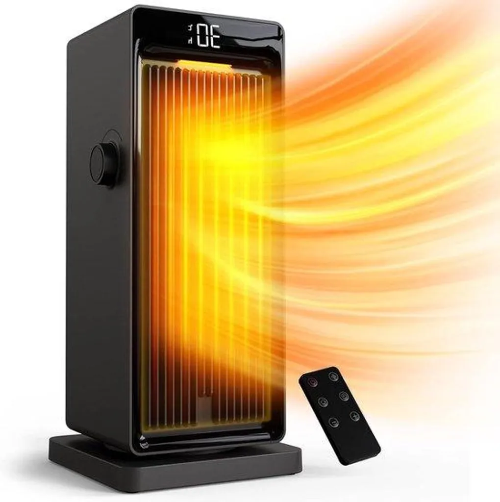 Radiateur oscillant 90° céramique 2000W avec gestion d'énergie éco