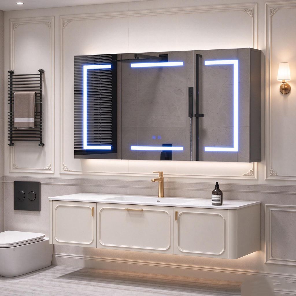 INONEFT Spiegelschrank mit LED Beleuchtung und Steckdose, 3 Produktbild 