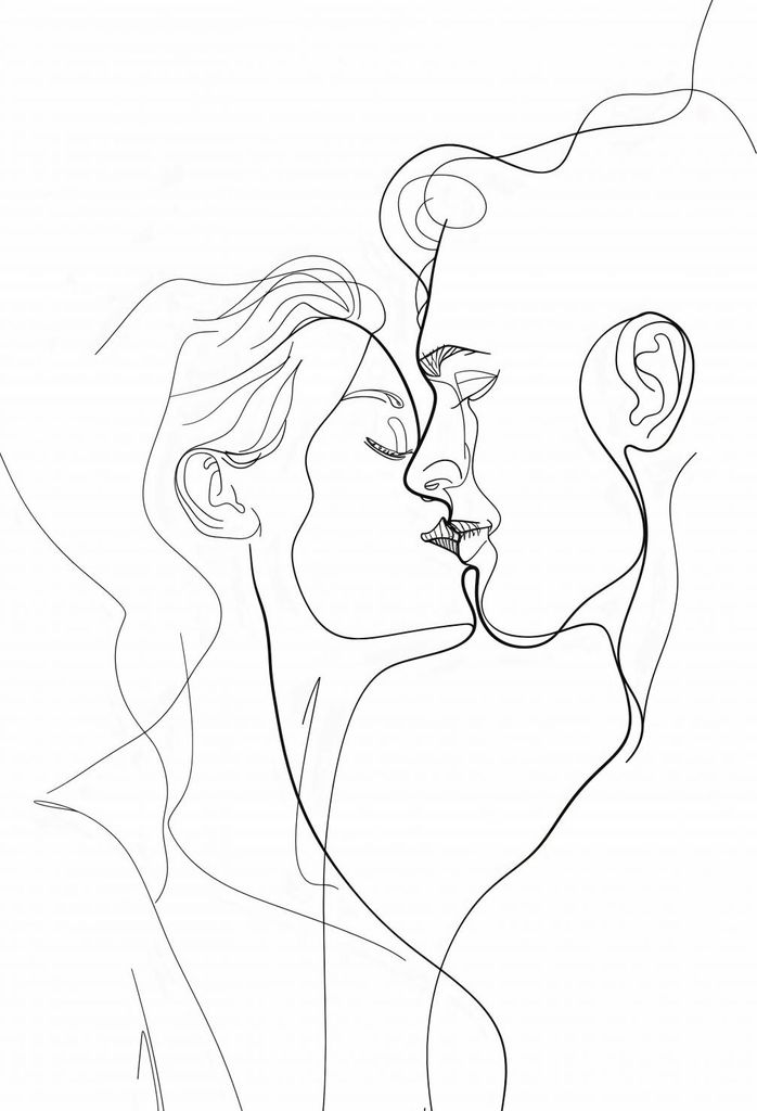 Plakat 13x18cm Geflecht von Linien und Liebe