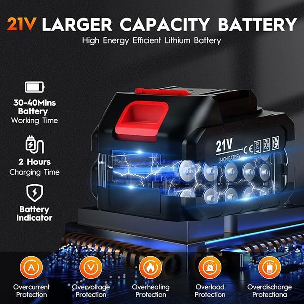 Akku-Autopoliermaschine, 21 V, 6-Zoll-Exzenterpolierer mit 2 Akkus, 8 Geschwindigkeitsstufen, 5500 U/min, Mini-Poliermaschine zum Polieren und Wach...