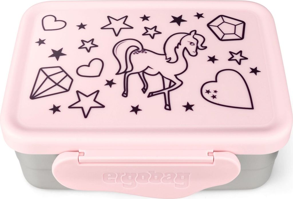 Ergobag Edelstahl Brotdose Rosa 3tlg.