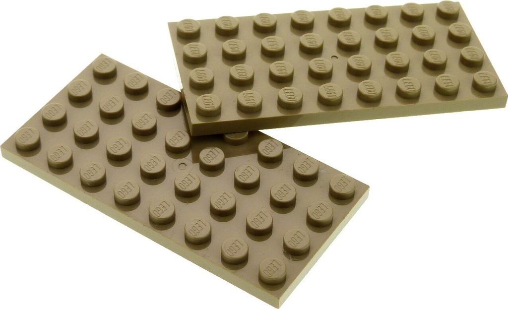2x Lego Bau Platte 4x8 dunkel beige Basic Harry Potter 10236 60097 4246954 3035