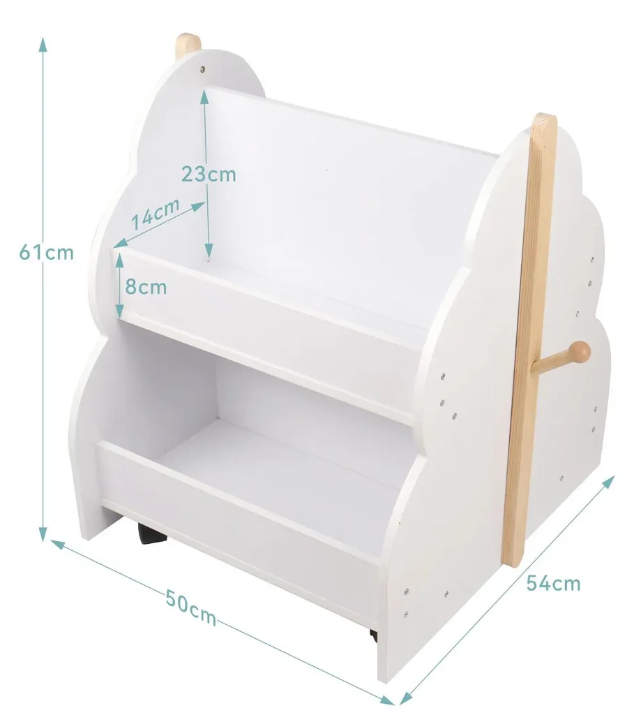 Bibliothèque arbre blanche bois 4 compartiments mobile pour chambre bébé - 3