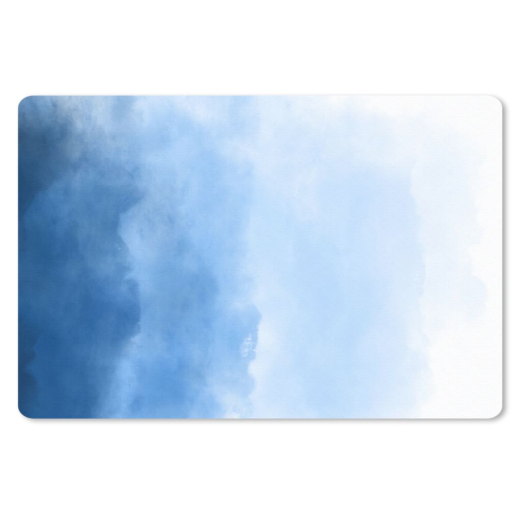 MuchoWow Schreibtischunterlage Aquarell - Ombre - Blau - Weiß 60x40 cm - XXL Mauspad - Großes Mauspad