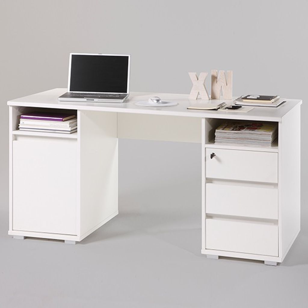 Schreibtisch "PRIMUS" PC Tisch Computertisch Home-Office Büro Beton grau 110cm 
