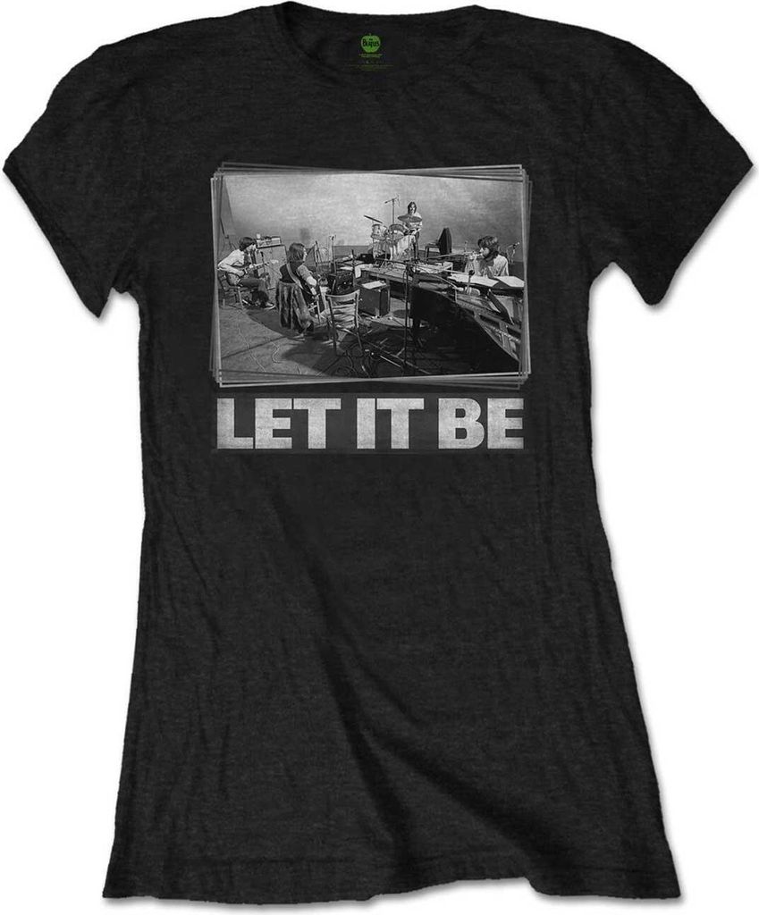 The Beatles - "Let It Be Studio" T-Shirt für Damen RO1289 (L) (Schwarz)