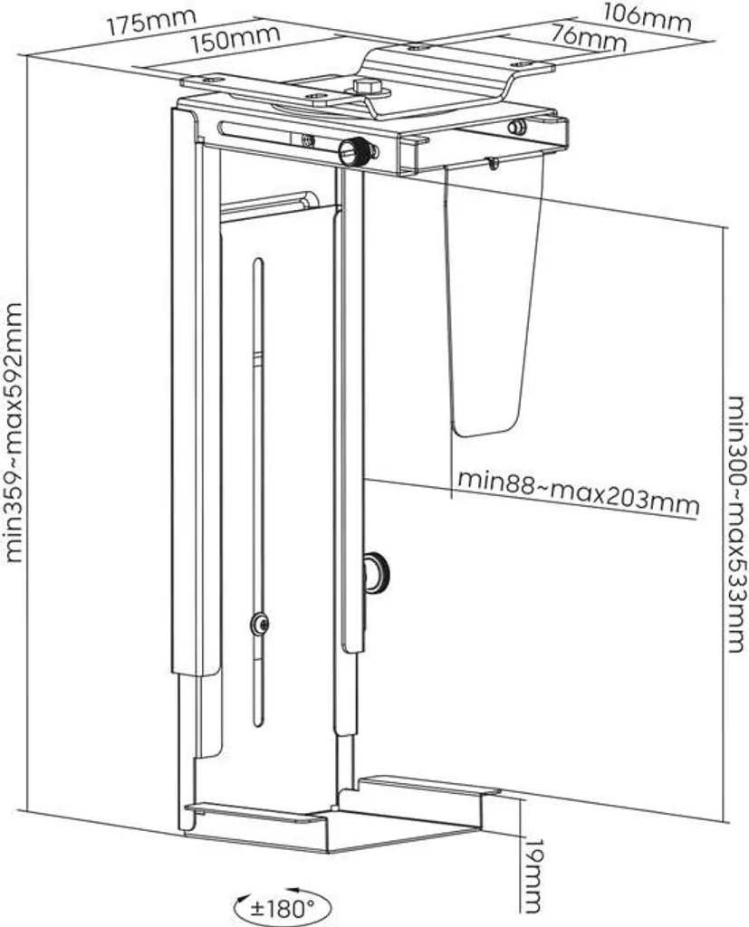 Socle PC pivotant anti-douleur cervicale support réglable charge 10kg