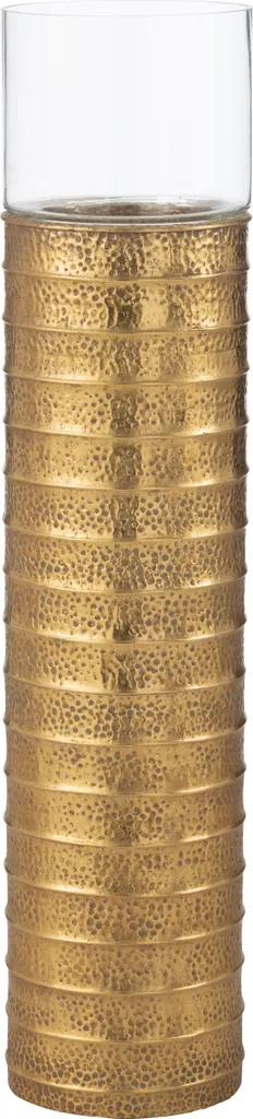 Bougeoir Design Or en Métal et Verre Trempé J-Line Format Colonne