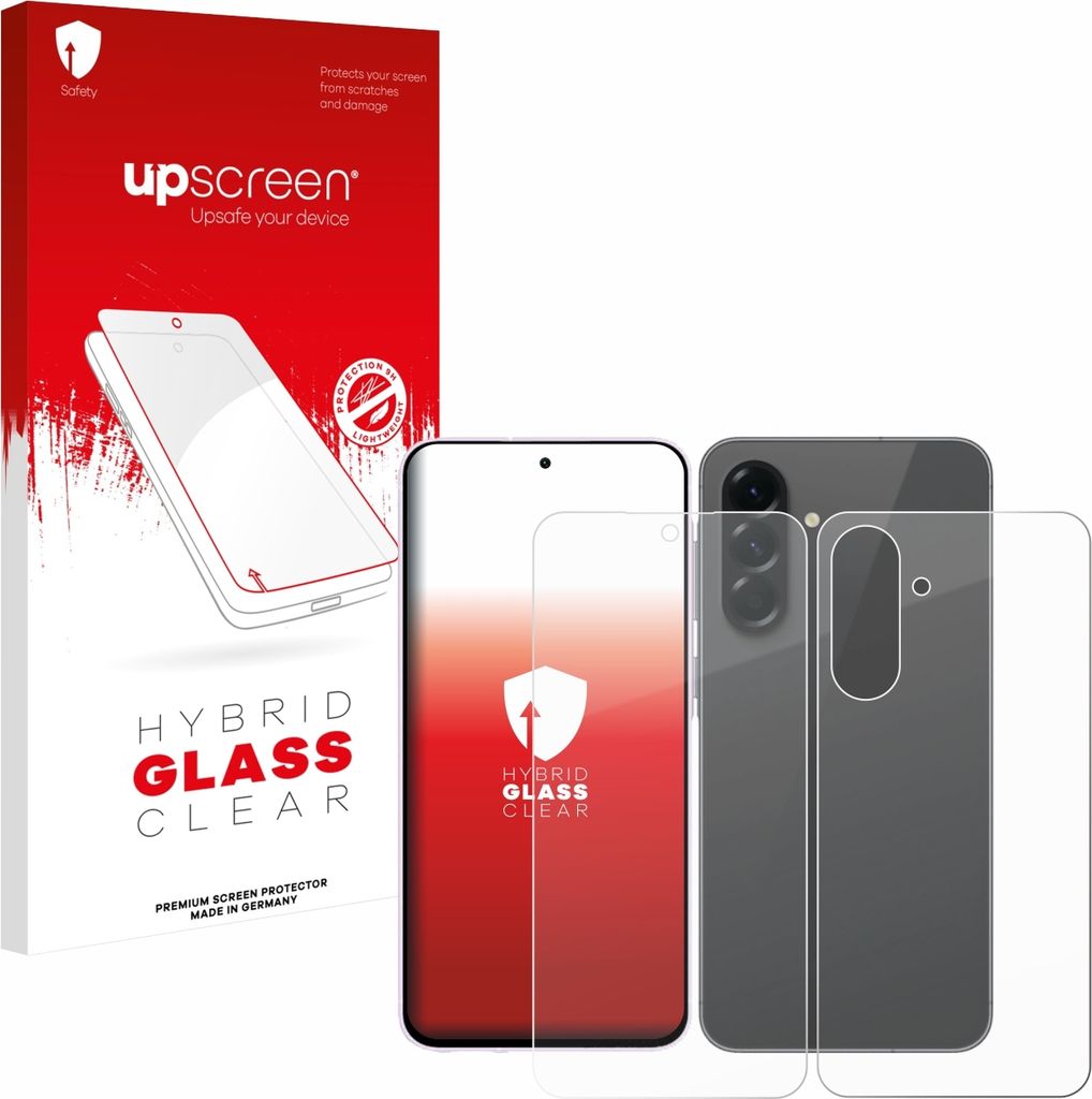 upscreen Schutzglas für Samsung Galaxy A56 5G (Display+Rückseite) Schutzfolie Panzer Folie Glas Display Schutz klar