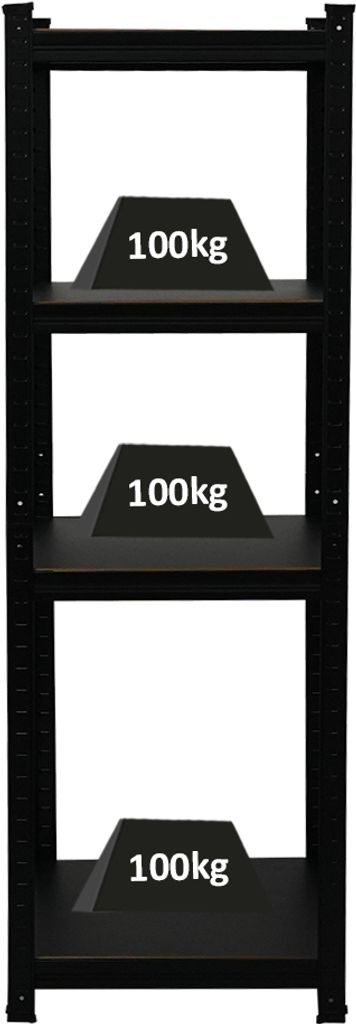 All Black Series Schwerlastregal Ragnar | HxBxT 150x45x45cm Produktbild 