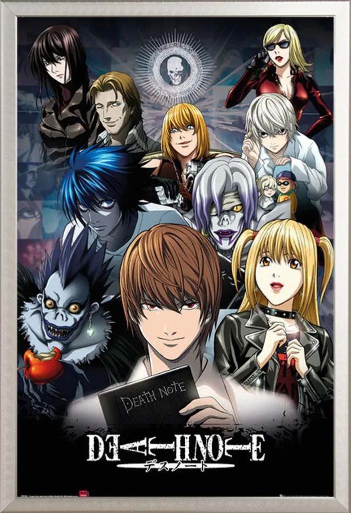 Quadro Death Note Collage Cornice Alluminio Shinsuke Design Moderno