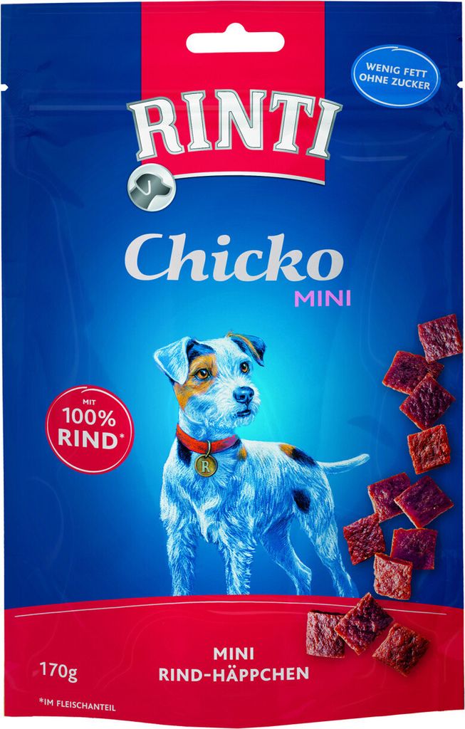 Rinti Chicko Mini - Kleine Stückchen aus Rind im Vorratspack 170g