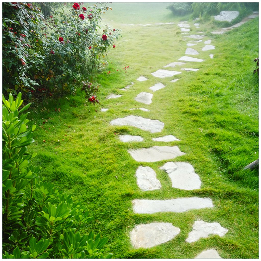 Wallario Möbeldesign / Aufkleber, geeignet für Ikea Lack Tisch - Steinweg im Grünen in 55 x 55 cm