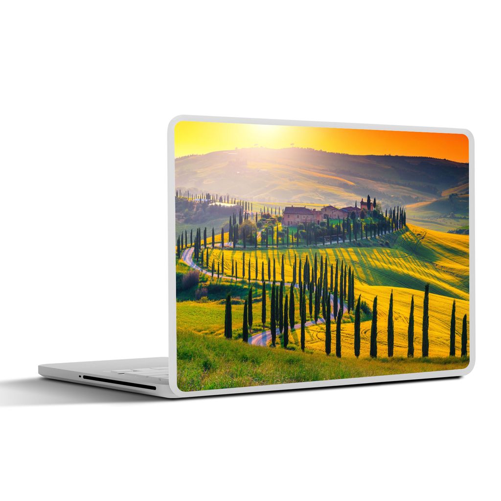 MuchoWow Laptop Aufkleber Sticker Cover Gras - Sonne - Hügel - Landschaft 36.5x27.5 cm - Laptop-Sticker