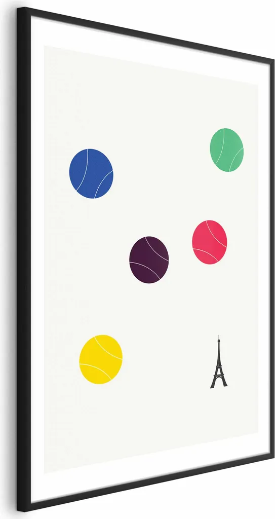 Quadro Moderno Parigi 60x90 Cornice Nera | Poster Tennis Torre Eiffel