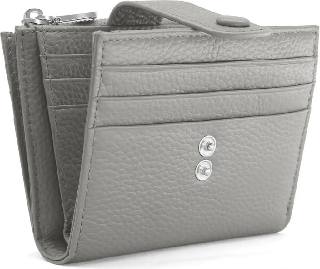Porte-monnaie en cuir vert gazelle avec protection RFID pour femme