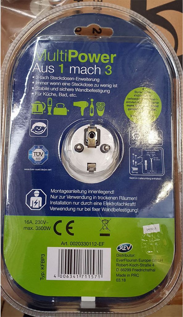 REV MultiPower 3-fach Steckdosenerweiterung Produktbild 5