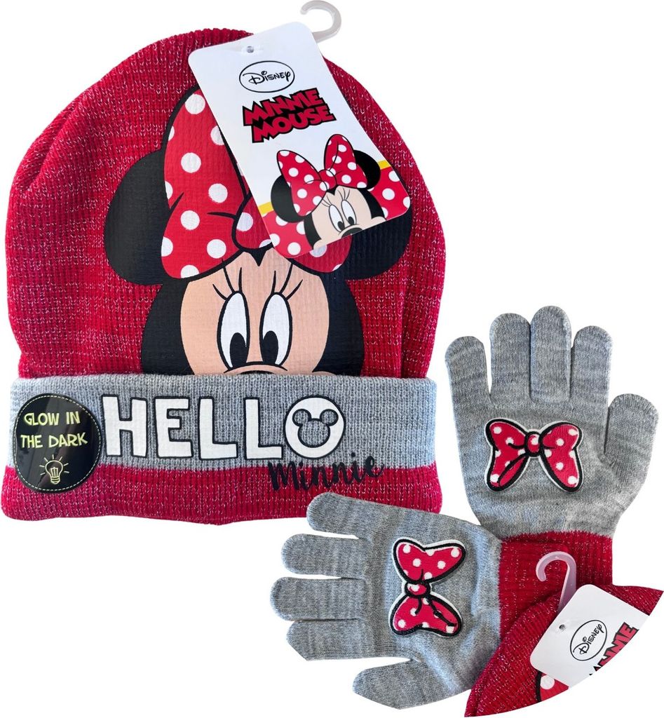 Set aus Disney Minnie Mouse Wintermütze und Handschuhen für Mädchen