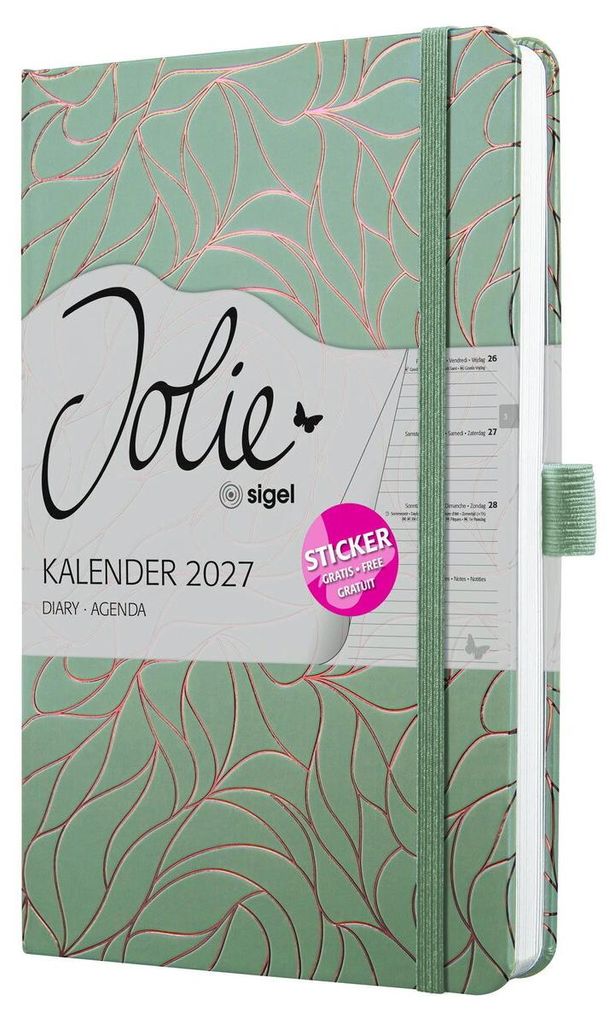 Wekkalender Jolie 2027, hardcover, ongeveer A5 formaat, Productafbeelding 