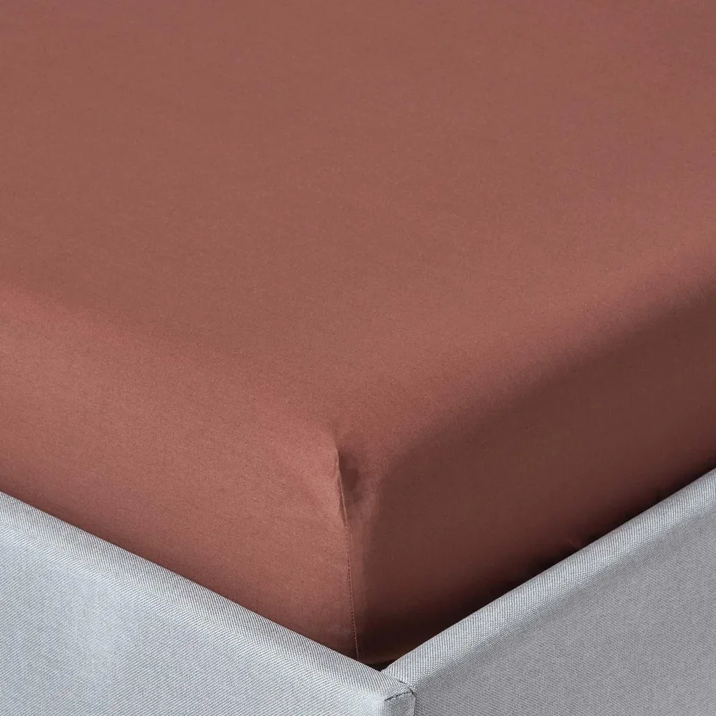 Lenzuolo sotto 180x200 Homescapes Cioccolato Cotone Egiziano 200 TC Profondo