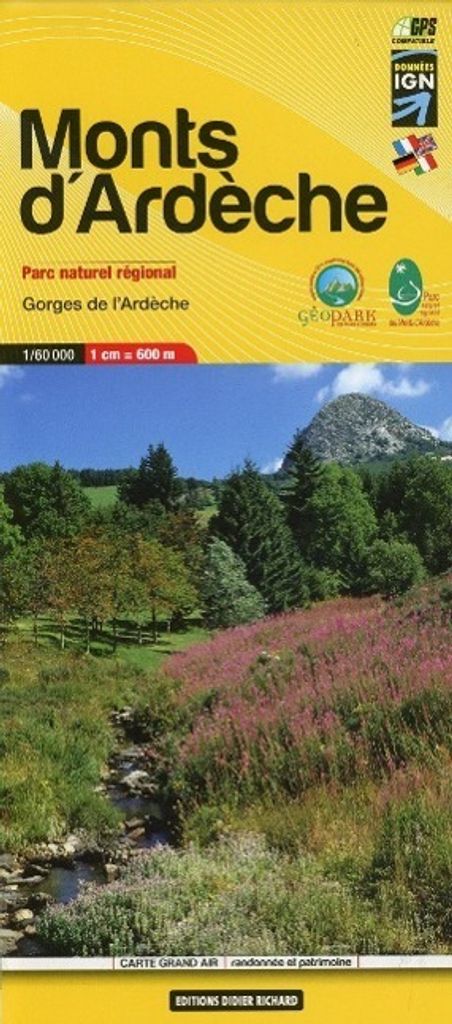 Libris Wanderkarte 11. Monts d'Ardèche 1 : 60 000: Gorges de l'Ardèche. Parc naturel régional. GPS compatible
