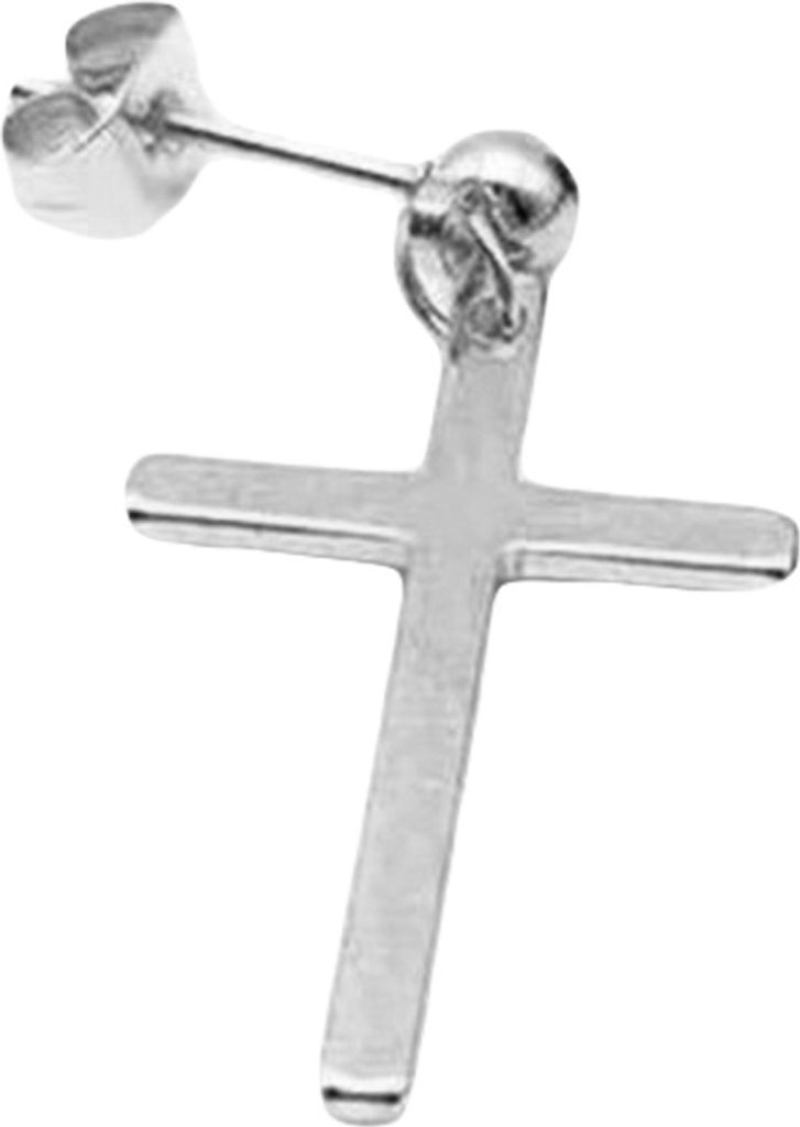 1 Stück Punk Männer Frauen Edelstahl Kreuz Baumeln Ohrstecker Ohrring Party Schmuck-Silber