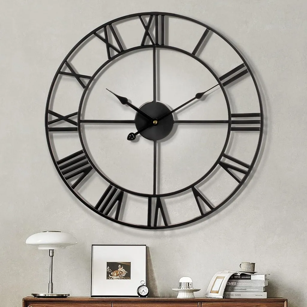 Horloge murale ronde au design moderne minimaliste - ø 30 cm en métal