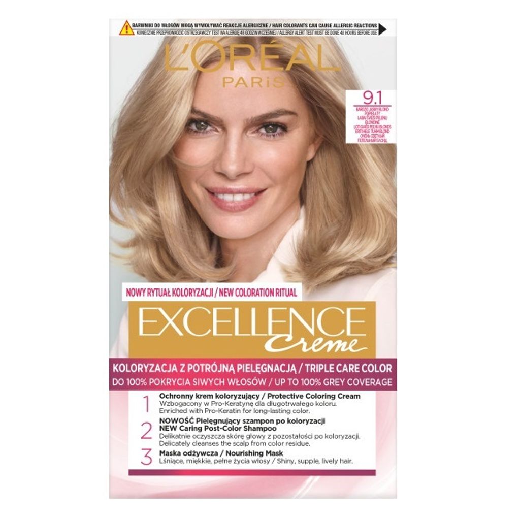 L'Oreal Paris Excellence Creme Haarfarbe 9.1 Sehr Helles Aschblond
