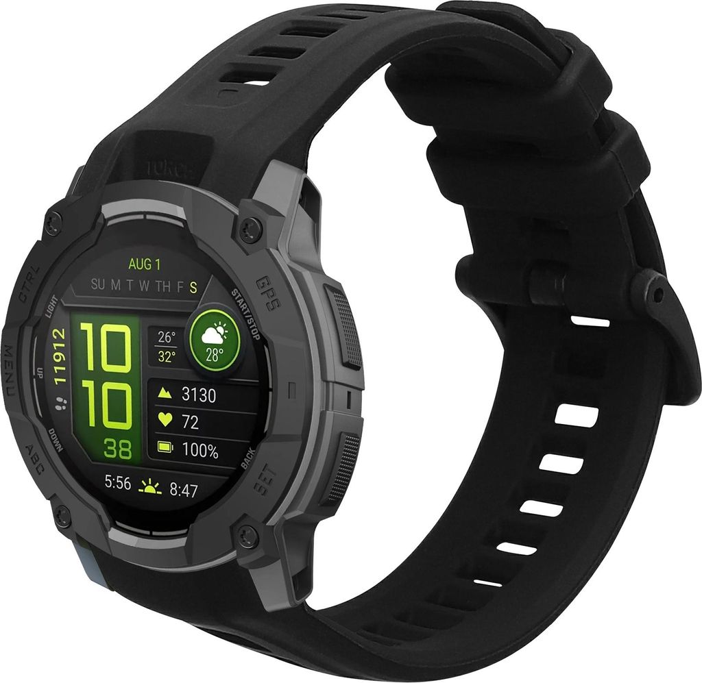 kwmobile Silikon Uhrenarmband für Garmin Instinct 3 50mm Armband - Ersatzarmband für Fitnesstracker - Wechselarmband Smartwatch - Schwarz