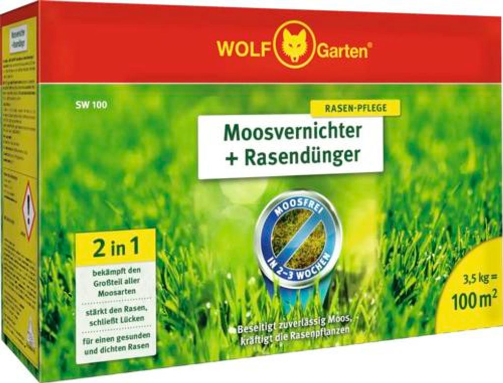 Moosvernichter + Rasendünger WOLF-Garten 3,5 kg / 100 m² Produktbild 