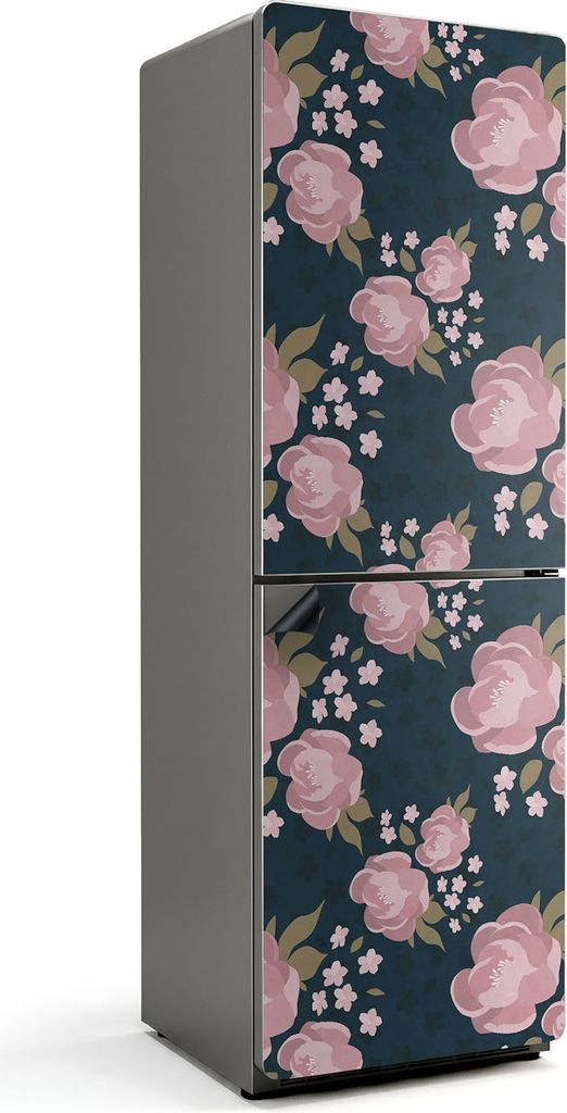 Einfaches Blumenmuster – Magnetische Kühlschrank Abdeckung – Dekorfolie magnetisch Küche – Kühlschrank Magnet Deko – selbstklebende Magn...