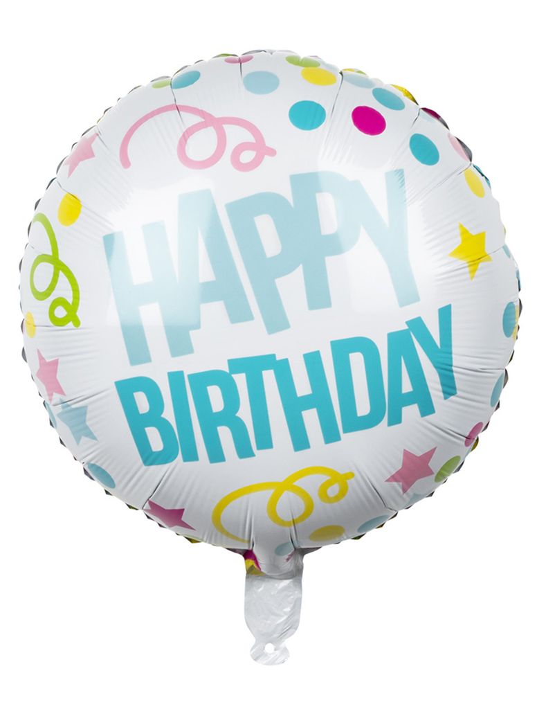 Geburtstag-Ballon Happy Birthday Geburtstag-Deko 45 cm bunt - Einheitsgröße