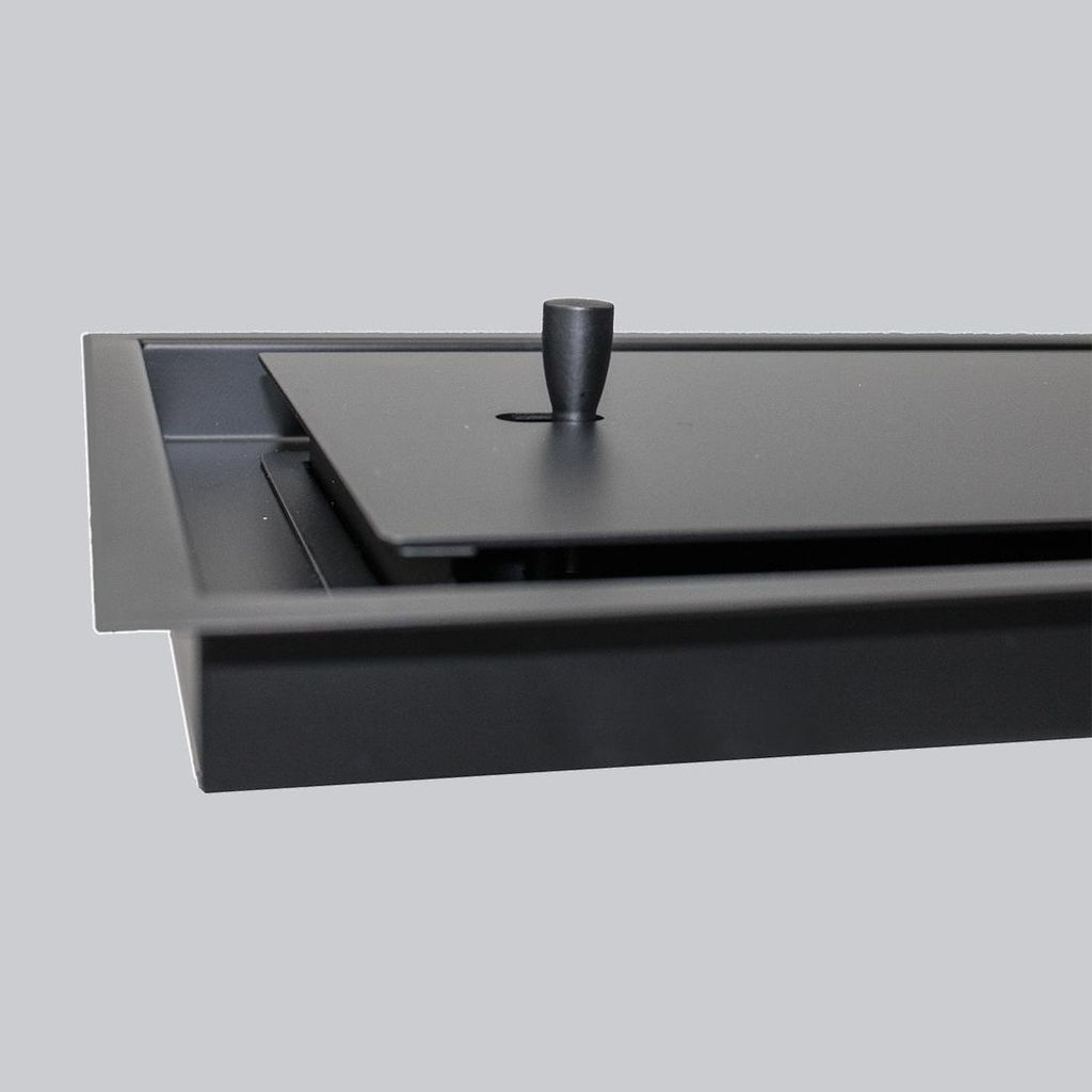 Deckenluftgitter Open Air 15-OnTop 400 x 170 mm inkl. Einbaurahmen, schwarz