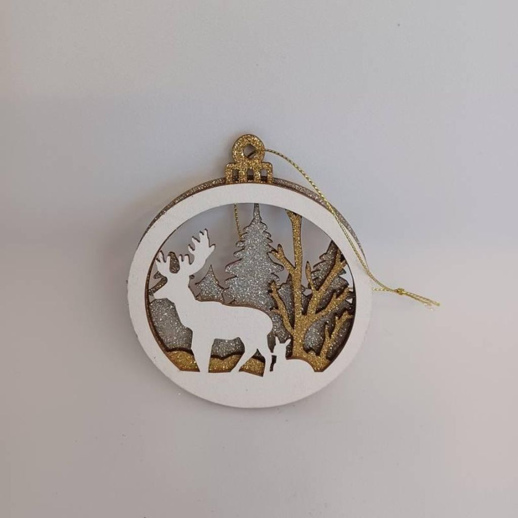 DECOLED Dekoration, Hirsch, 8,5 cm, Holz