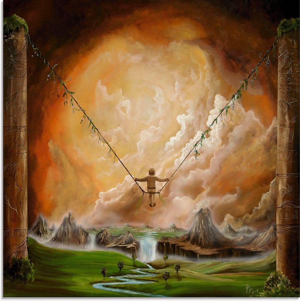 ARTland Glasbild Schaukel der Ewigkeit Größe: 30x30 cm