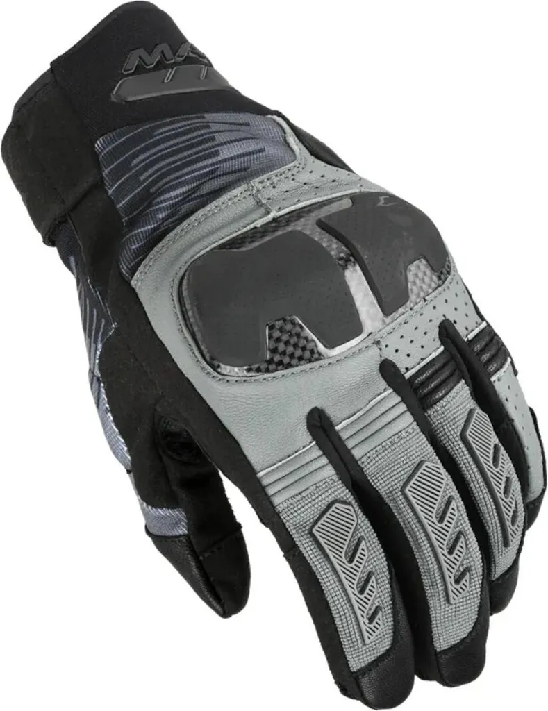 Gants de moto mi-saison Macna Rime 2.0 textile et cuir noir gris XL