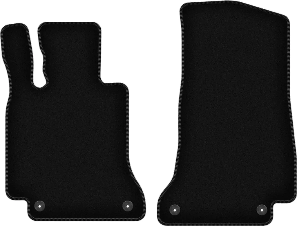 Set Tappetini Anteriori Velluto Mercedes W205 - Neri con Poggiapiede
