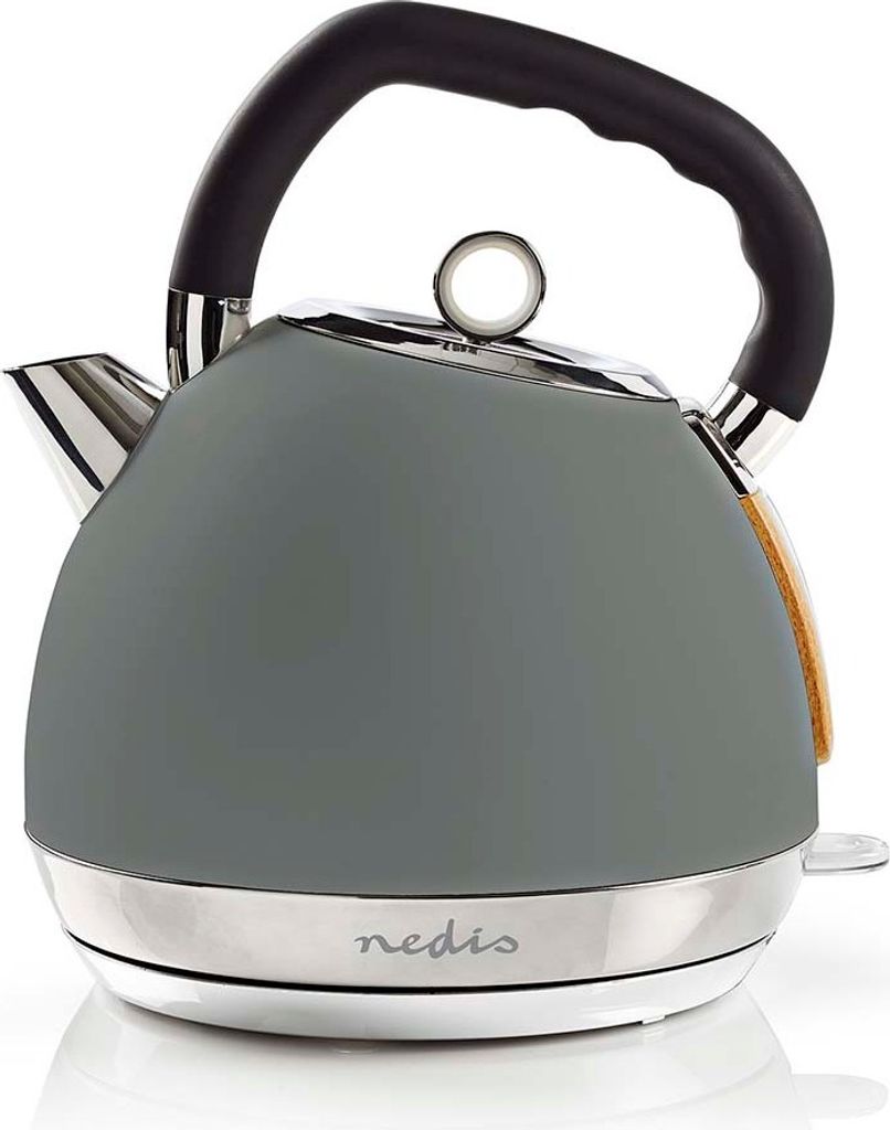 Nedis Wasserkocher - 1.8 l - Soft-Touch - Grau - Um 360 Produktbild 